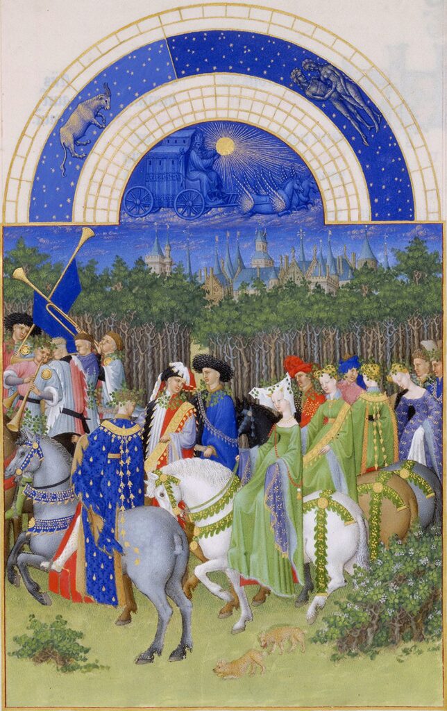 Les-tres-riches-heures-du-duc-de-Berry-Mai-–-Les-freres-de-Limbourg-–-Musee-de-Condee-–-Artemisia-Online-–-Fanny-Laruaz
